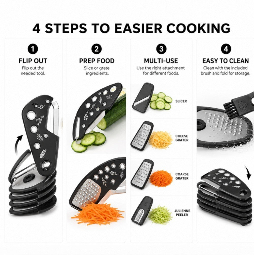 6 Pack Kitchen Gadget Set Peeler Grater Bottle Opener Tools Compact Kit