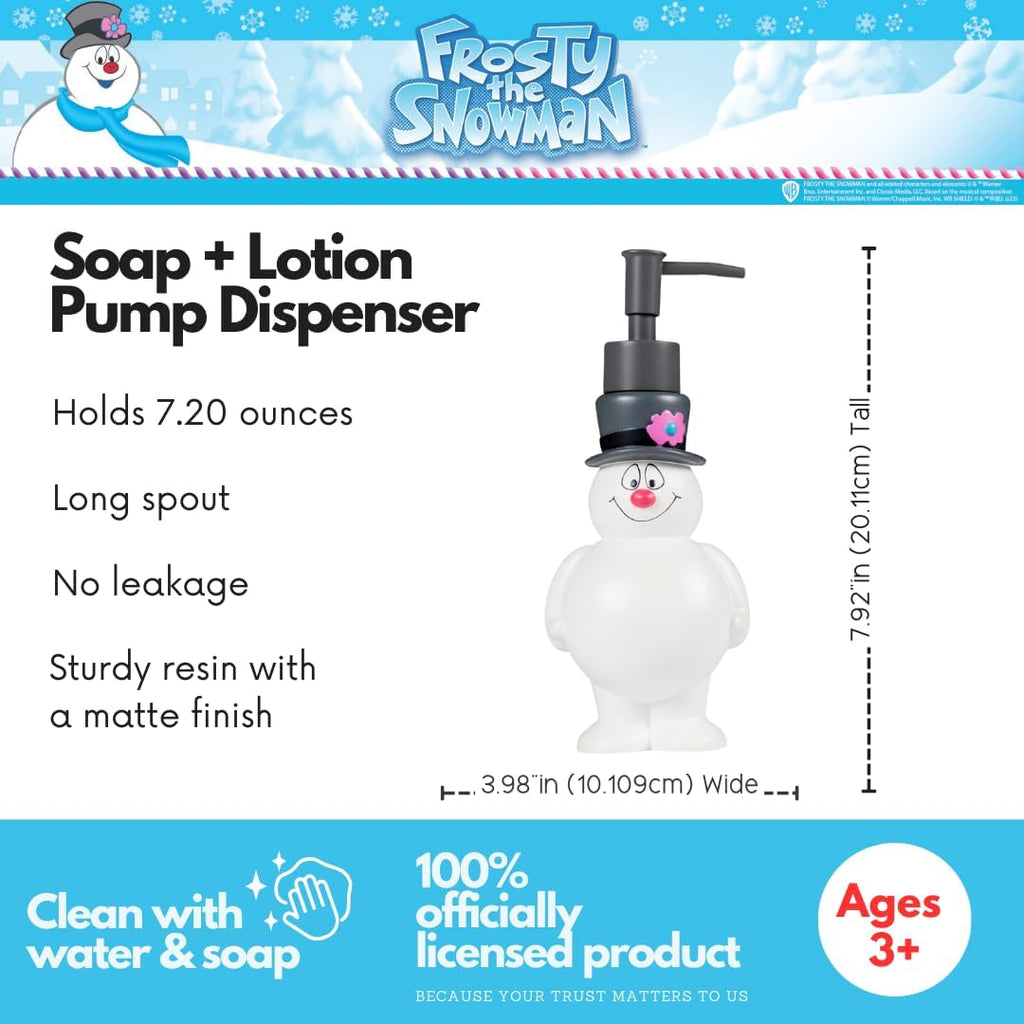 Frosty the Snowman Holiday Christmas Soap/Lotion/Hand Sanitizer Resin Pump Dispenser, 13 Ounces, (Officially Licensed Product) by
