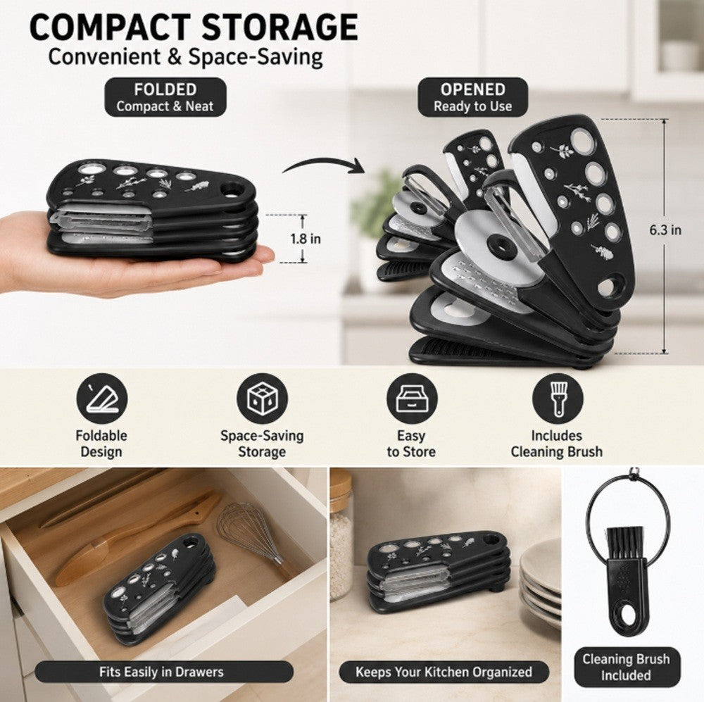 6 Pack Kitchen Gadget Set Peeler Grater Bottle Opener Tools Compact Kit