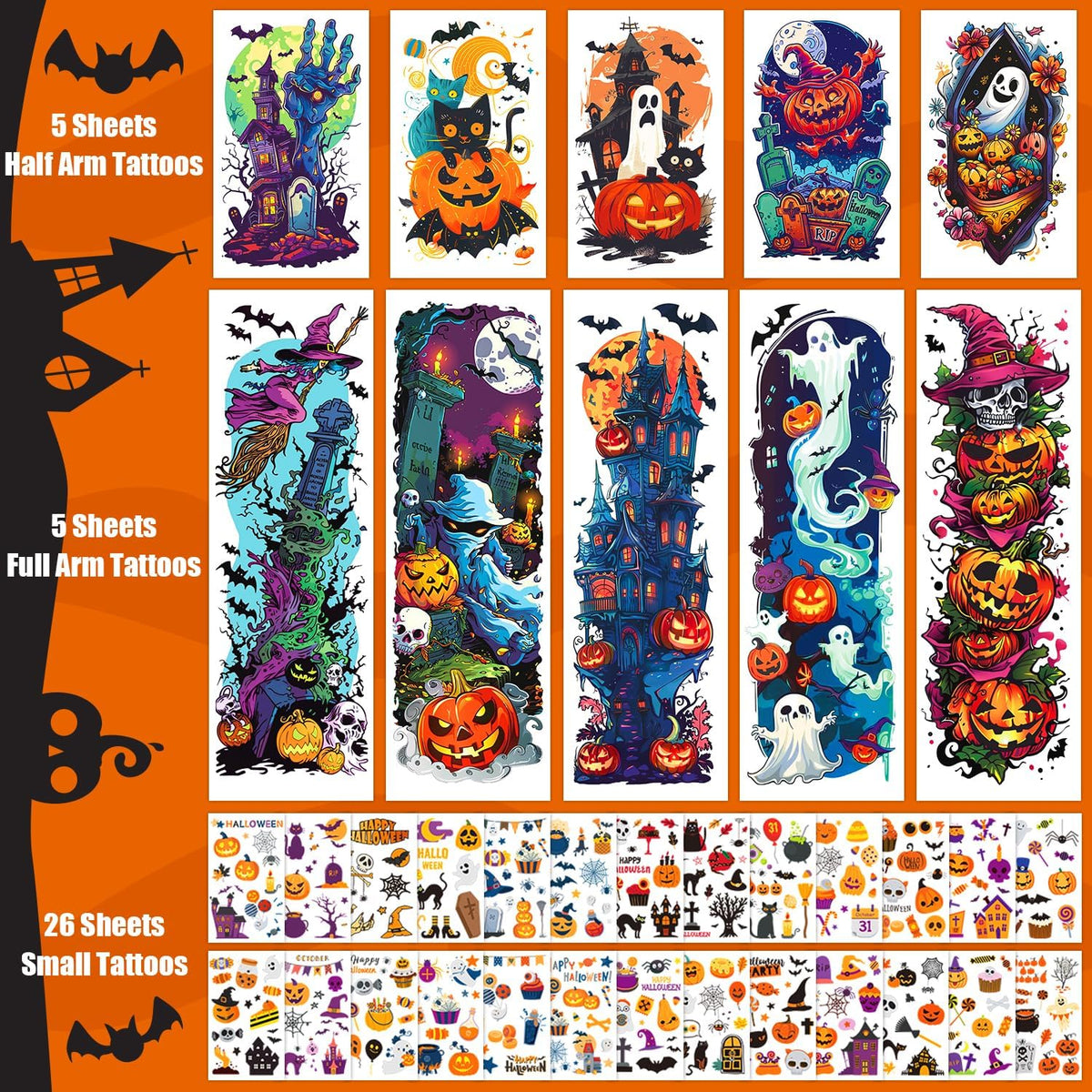 Kids Full & Half Arm Temporary Tattoo Sleeves