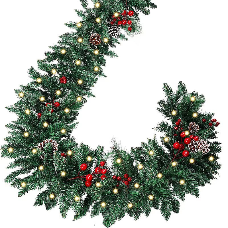 New Product Rattan Strip with Lamp Christmas Decoration Light Strip PVC Material Christmas Tree Activity Pendant Atmosphere Lamp