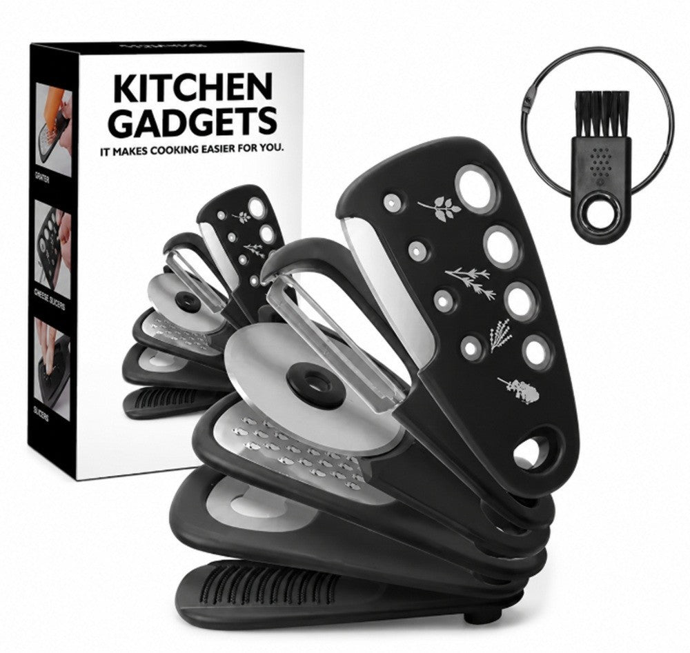 6 Pack Kitchen Gadget Set Peeler Grater Bottle Opener Tools Compact Kit