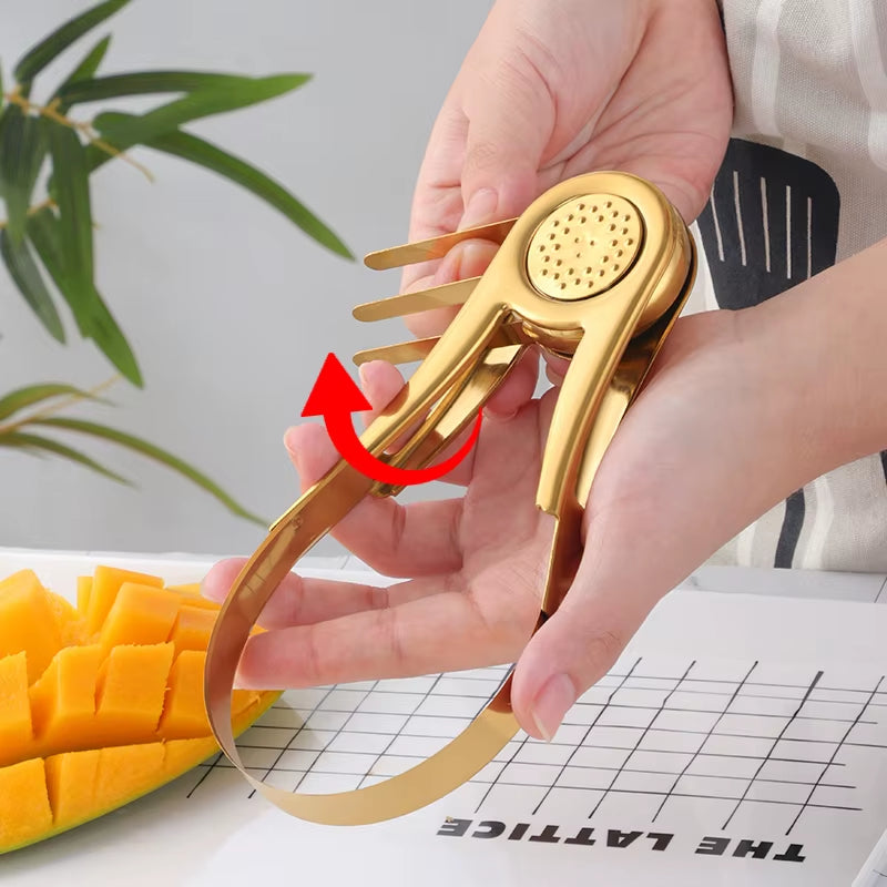 New Stylish Stainless Steel Mango Splitter Cutter Fruit Seed Remover Gadget Peach Slicer Kitchen Gadget Metal Food Serving Tools