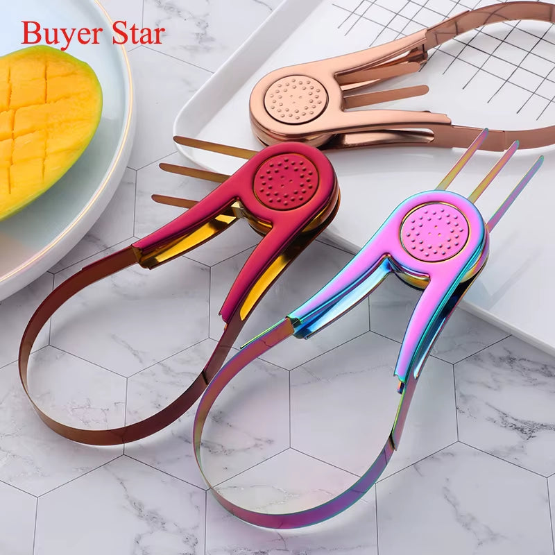 New Stylish Stainless Steel Mango Splitter Cutter Fruit Seed Remover Gadget Peach Slicer Kitchen Gadget Metal Food Serving Tools