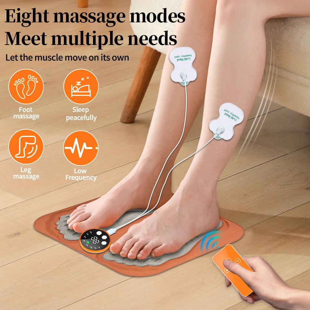 3D Foot Massage Pad Low Frequency Electrostimulator Massage Mat for Feet 8 Modes 29 Gears Relax Muscles Wireless Control Fitness