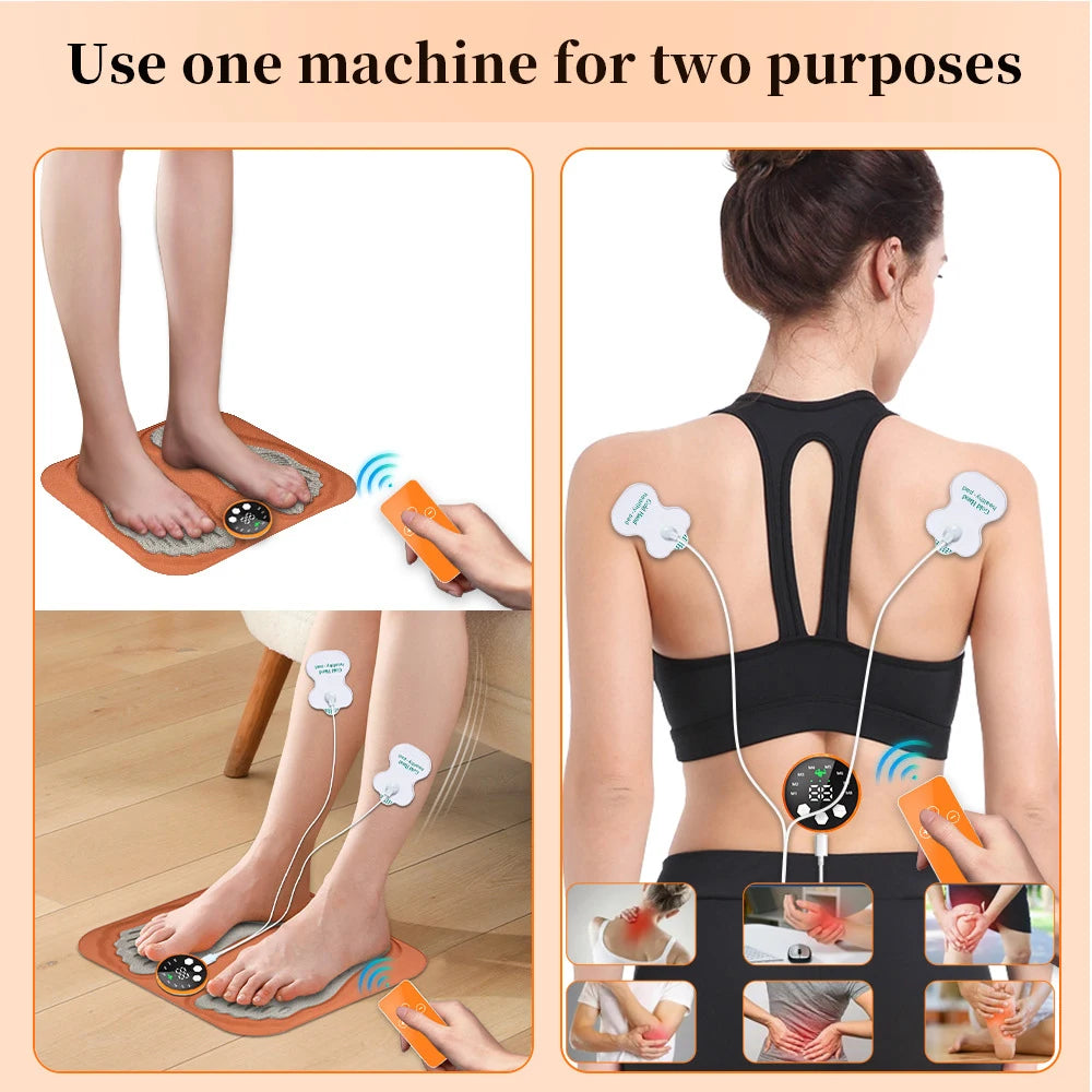 3D Foot Massage Pad Low Frequency Electrostimulator Massage Mat for Feet 8 Modes 29 Gears Relax Muscles Wireless Control Fitness