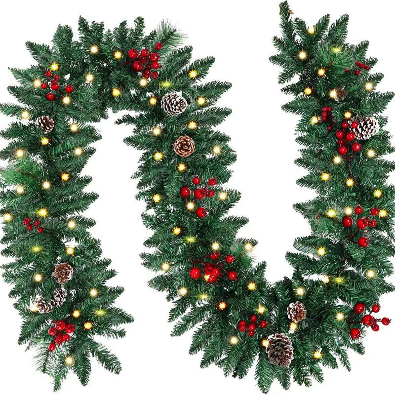 New Product Rattan Strip with Lamp Christmas Decoration Light Strip PVC Material Christmas Tree Activity Pendant Atmosphere Lamp