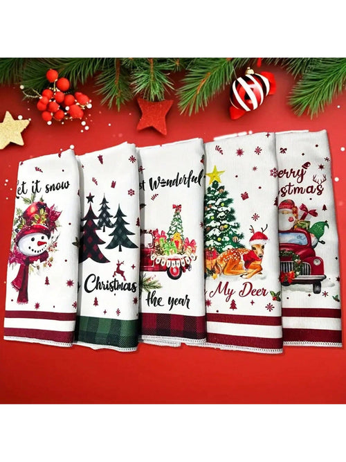 2025 New Year New Product Christmas Kitchen Dish Towel Microfiber Dish Towel Holiday Printed Towel Microfiber Dish Towel Holiday Printed Towel Kitchen Towel