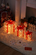 Remote Control Christmas Gift Box Lights Christmas Three-Piece Decoration