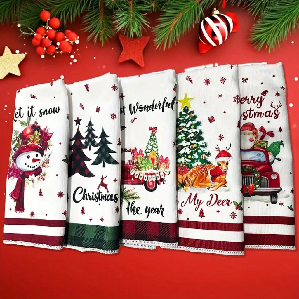 2025 New Year New Product Christmas Kitchen Dish Towel Microfiber Dish Towel Holiday Printed Towel Microfiber Dish Towel Holiday Printed Towel Kitchen Towel