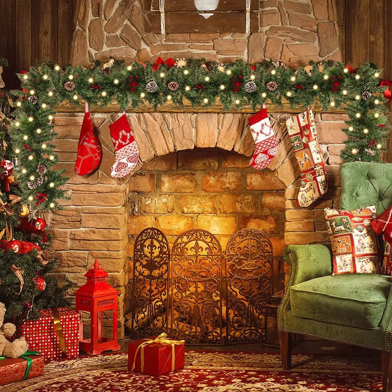New Product Rattan Strip with Lamp Christmas Decoration Light Strip PVC Material Christmas Tree Activity Pendant Atmosphere Lamp